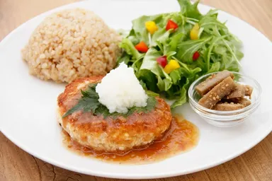 梅あんかけの豆腐ハンバーグプレート