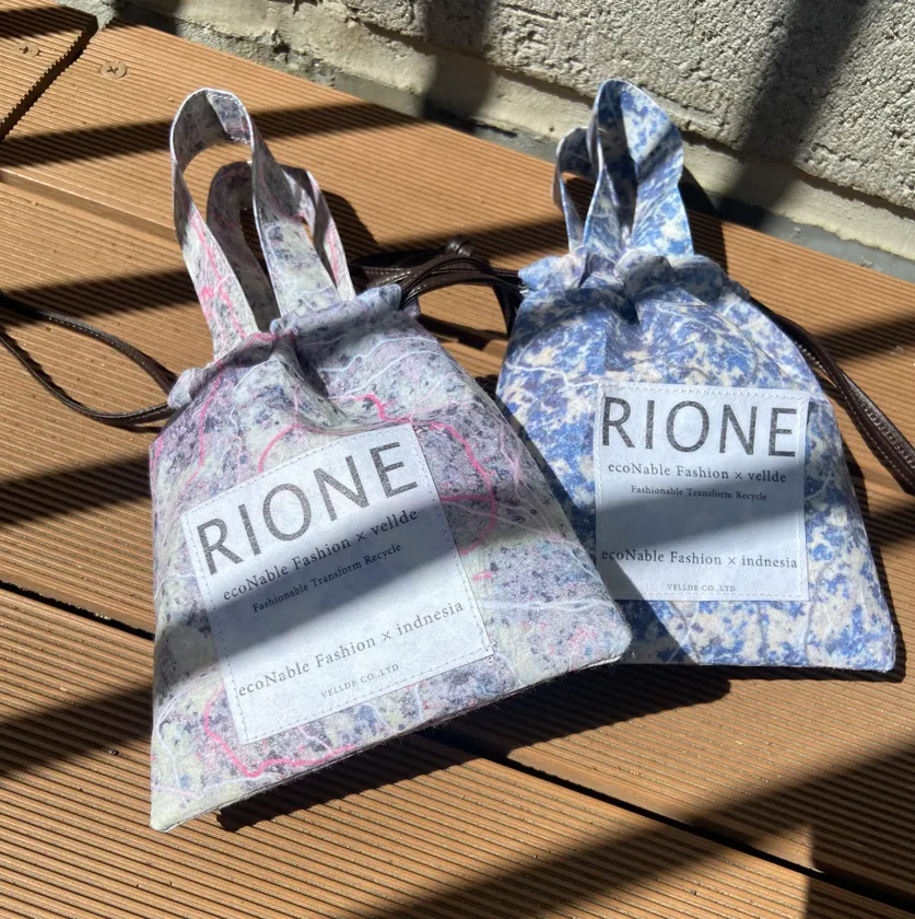 Indonesia×JAPAN RIONE ミニ巾着バッグ