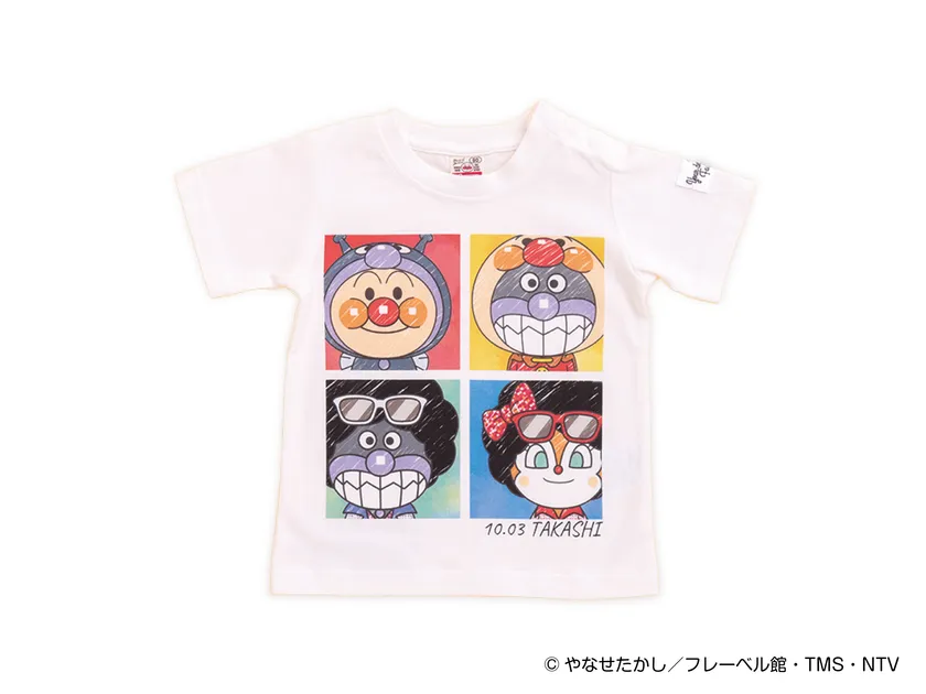 ユアデザインファクトリーTシャツ 価格:半袖こども(90・100・110・120cm)各4,950円/半袖おとな(S・M・L・LL)各5,390円 店舗:アンパンマンキッズコレクション
