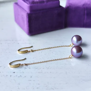 紫陽花パール ピアス(1)