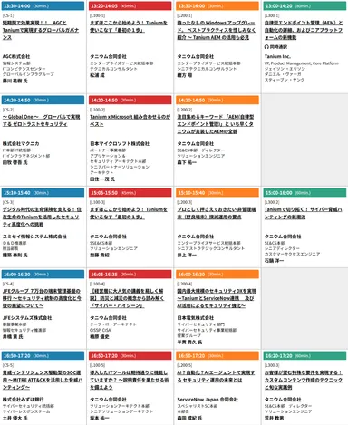 タイムスケジュール