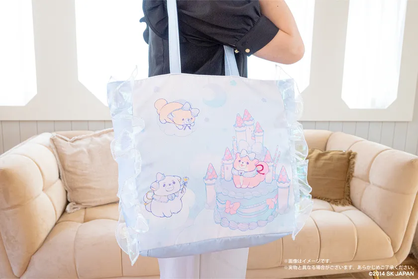 忠犬もちしば×ペパーミント フリル付きトートバッグ