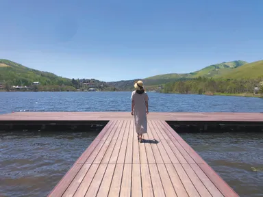 レイクサイドパーク　白樺湖と桟橋