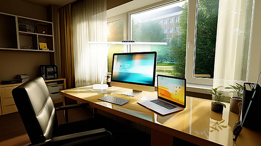 幅広い光源で広い作業面を照射