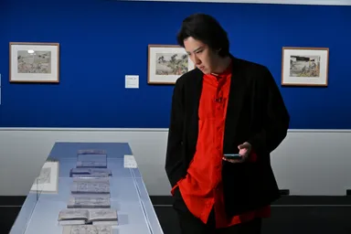 尾上松也さん「五大浮世絵師展」来場写真4