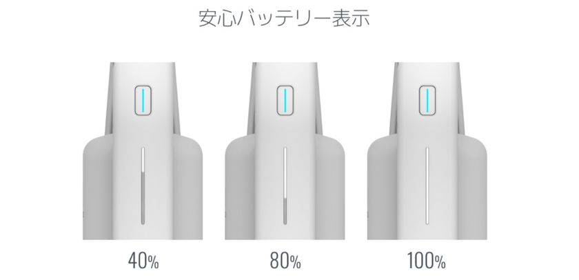 安心バッテリー表示