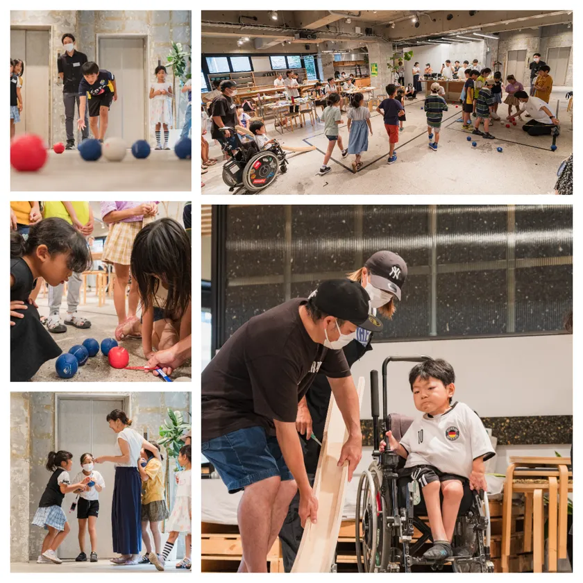 ボッチャ体験の様子