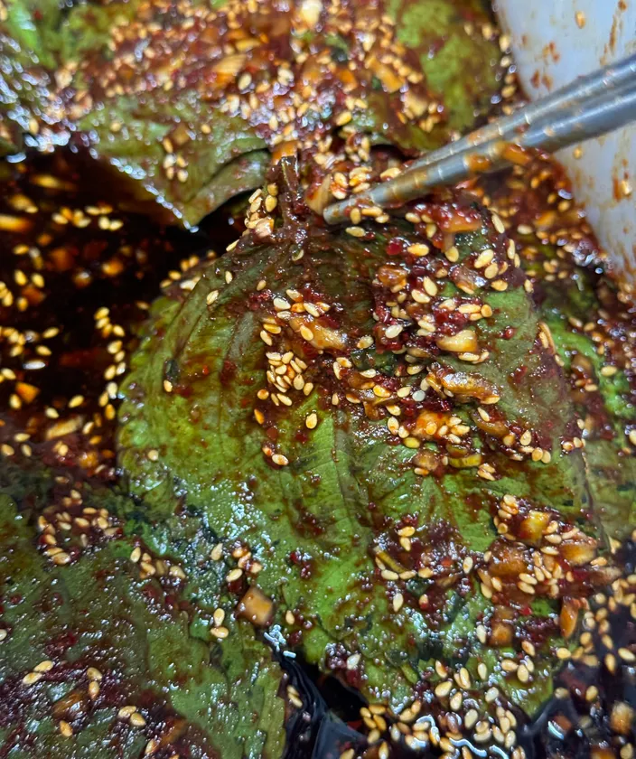 エゴマのキムチはご飯が進む!