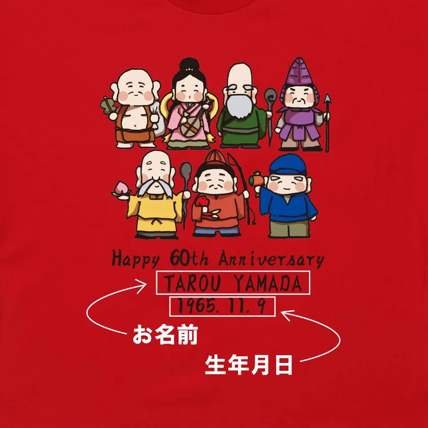 お名前、生年月日プリントイメージ