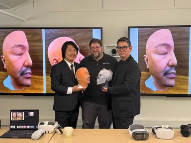 左から富田大介、Don Cameron教授(スタンフォード大学)、Endo Giichi (スタンフォード大学にて。2025年5月29日)