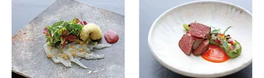 鱧のサラダ仕立てと淡路ビーフ