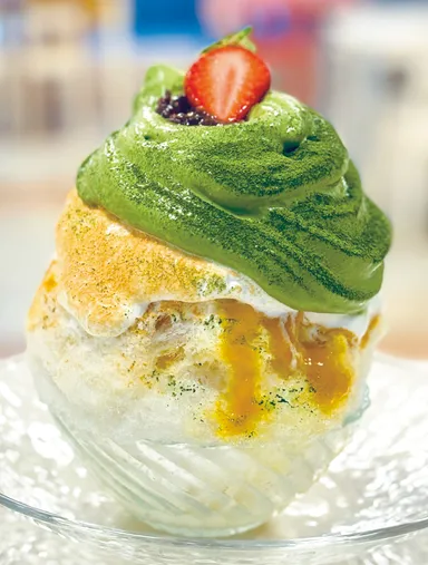 天然氷のかき氷 ひめじ官兵衛堂「抹茶ときなこ～柚子とみかんのシロップを添えて～」