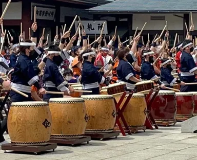 地域の和太鼓チームの指導