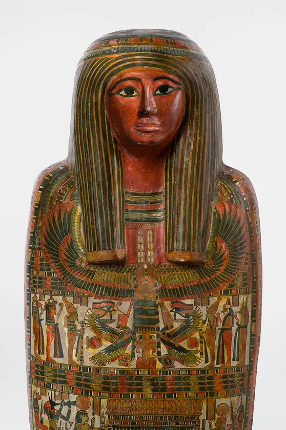 《神官ホル(ホルス)のカルトナージュとミイラ》(部分) 前760~前558年頃 ブルックリン博物館蔵 Photo:Brooklyn Museum