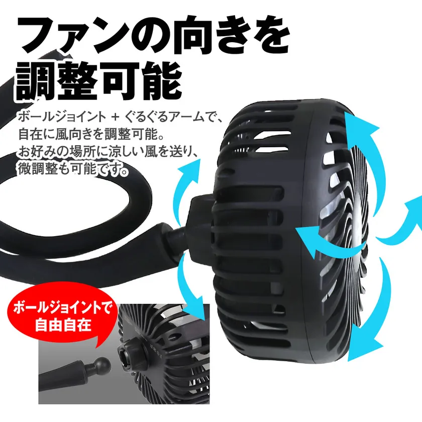 ファンの向きを調整可能