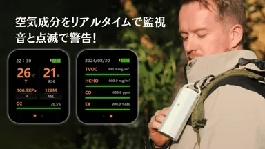 空気成分をリアルタイムで監視