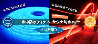 透明シリコンで隙間なく密閉した完全防水タイプ