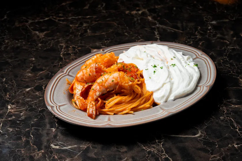 手長海老のアメリケーヌソース エスプーマリコッタ