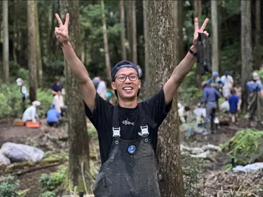 代表は森の整備もします。