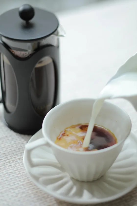 一度で二度美味しい。二杯目はカフェオレで