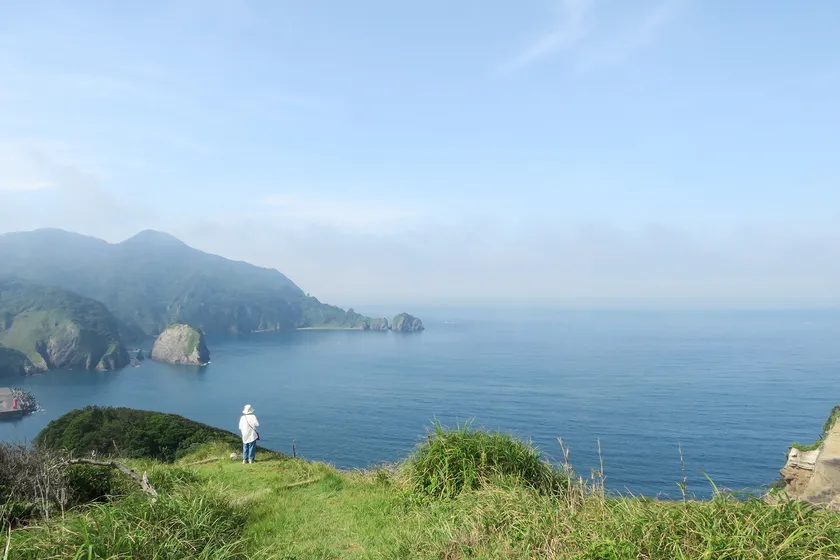伊豆半島のダイナミックな地形と青く輝く駿河湾