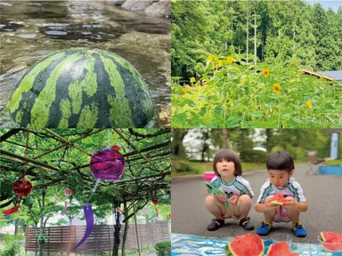 スイカ割と夏風景