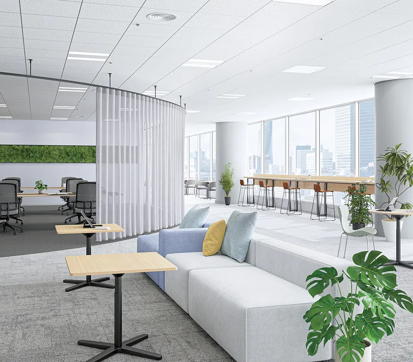 カーテンレール:フロウ ブラック ウェーブスタイル 固定吊棒付仕様