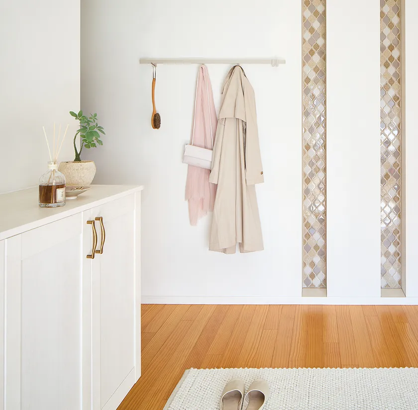 ピクチャーレール:W-1 グレージュ 折りたたみフック