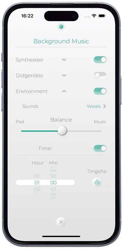 専用アプリ『Mood Pan Plus』 BGM画面