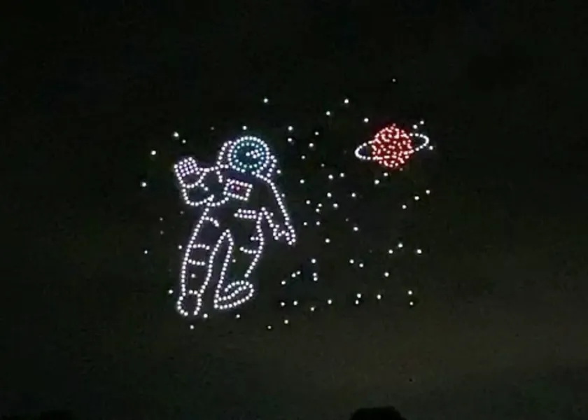 ドローンショーの写真