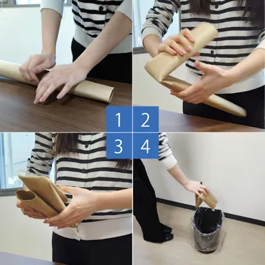 使用後は紙管をコンパクトにして廃棄