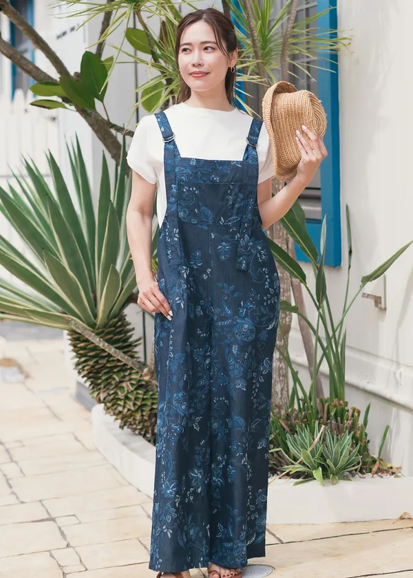 琉球更紗デニム(サロペット)