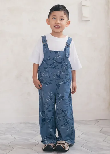 琉球更紗デニム(キッズサロペット)