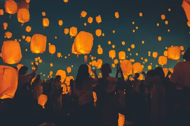 スカイランタンリリース風景4