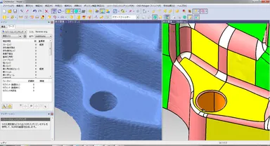 図3 解析面でのCADデータ作成　(左:ポリゴン、右:CAD)
