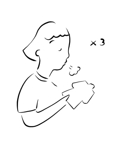 ヒトガタ　息を吹きかける