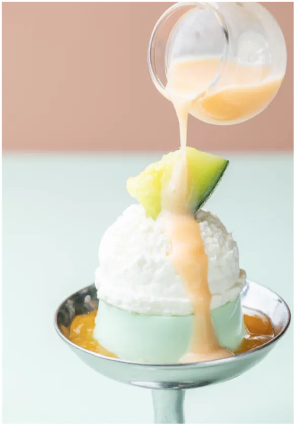 メロン皿プリン