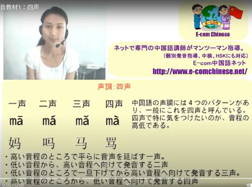 中国語発音練習風景