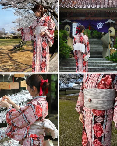 ユニセックス浴衣 『遊泳花』