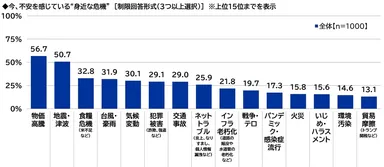不安を感じている”身近な危機”