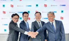 (写真左から)株式会社戦国 代表取締役社長　西田 圭(にしだ けい)／株式会社ショウイン 代表取締役社長　因 脩祐(いん しゅうすけ)／学校法人明倫学園 萩明倫館高等学校　理事長　田中 正徳(たなか まさのり)／株式会社大広九州 代表取締役社長　瞿曇 啓亮(くずみ けいすけ)