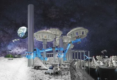 月面での建設イメージ図