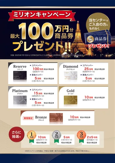 ミリオンキャンペーン詳細