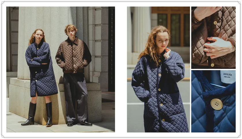 Diamond quilt 2way coat & Diamond quilt 2way blouson