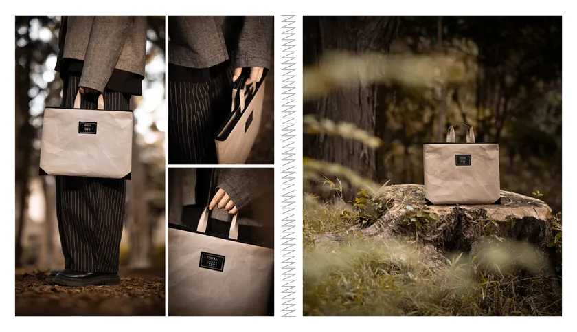 “SIWA × UNFOLK CLASSIC”Yamanashi flocky print washi bag