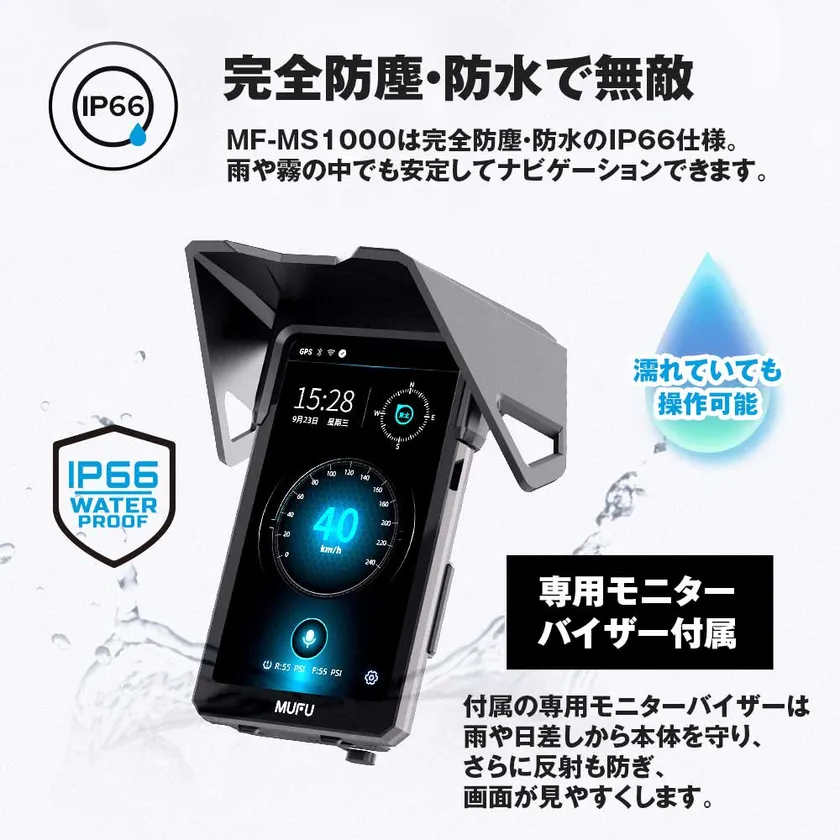 IP66レベルの防塵＆防水性能
