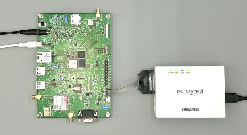 Armadillo-900+Dev BoardとPALMiCE4の接続イメージ