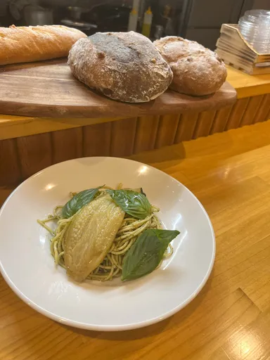 旬野菜の焼き浸しと冷製ジェノベーゼ