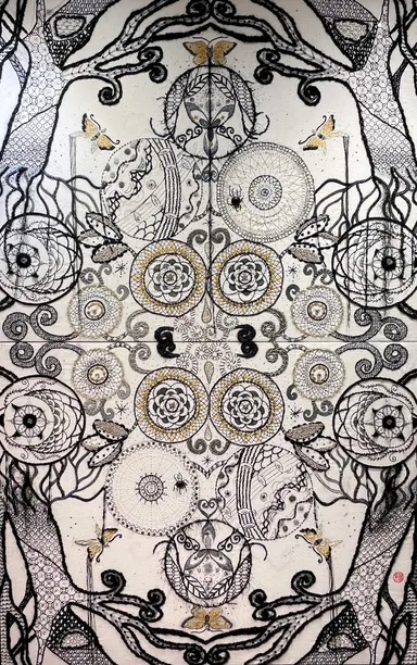 【開闢(かいびゃく)】2022年展示作品  size：1940×1303mm