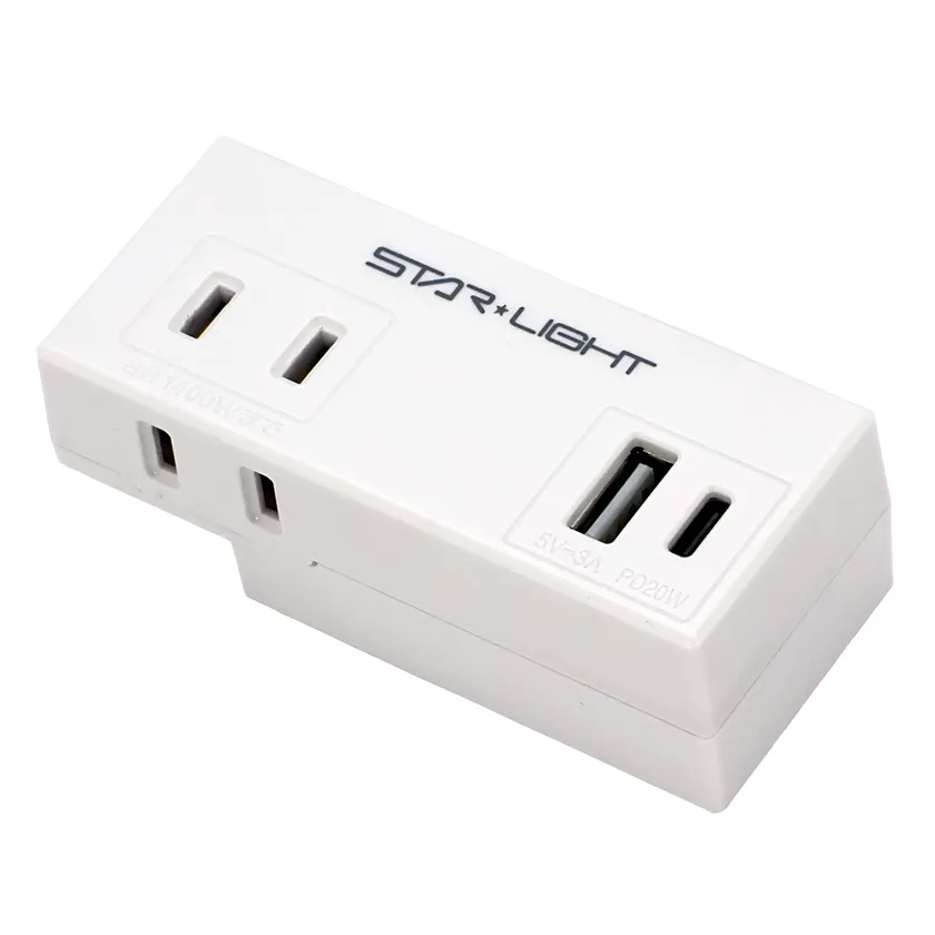 ACコンセント2個口、USB-A1ポート・C1ポート